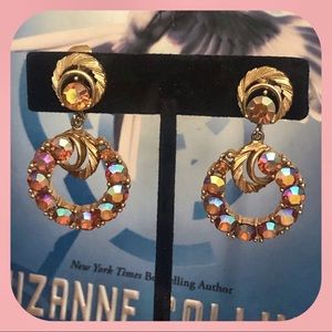 H/P🎉VTG LIsner AB Rhinestone Swirl Hoop Earrings